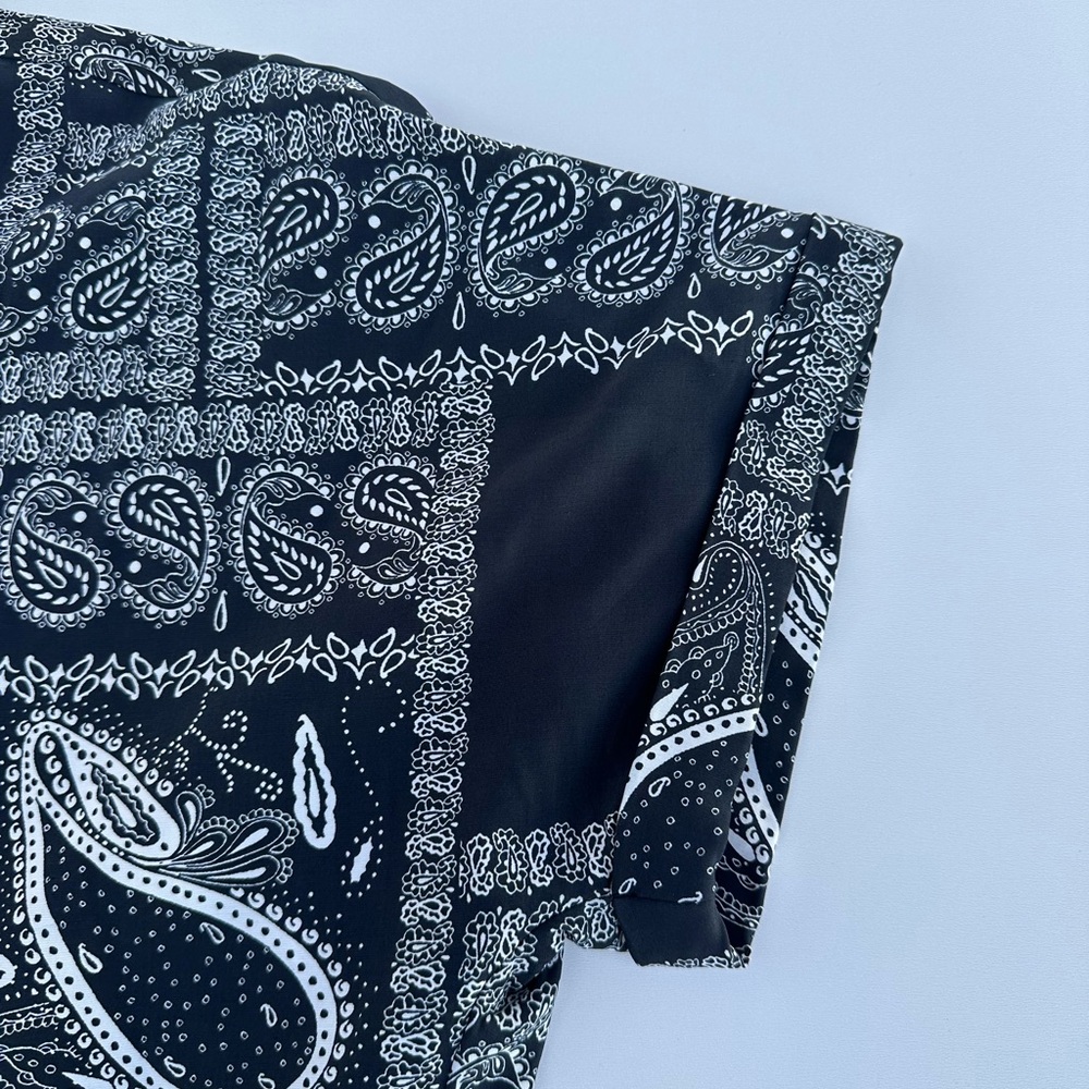 JUST Female Maid Shirt Women's Sz 38 Black Paisley Print Button Down Shirt - Picture 7 of 12
